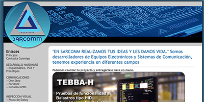Diseño de pagina de Sarcomm S.A. de C.V.