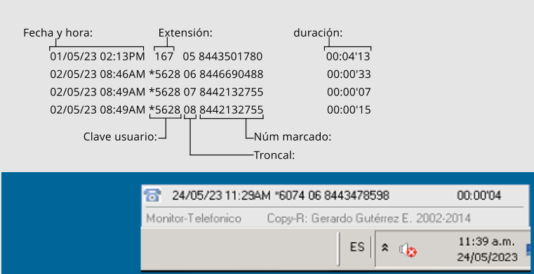 Monitor de llamadas (Tarificador)